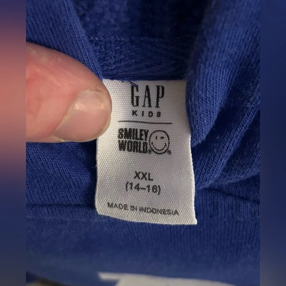 RARE!! Gap x SmileyWorld Blue Hoodie (XXL) + Matching Joggers (XL) Set